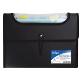 Mapa A4 extensibila cu 12 compartimente,plastic, negru
