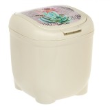 Coș de Gunoi Plastic, Model Floral, Bej, Capacitate 4L, Oem