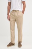 Frescobol Carioca pantaloni din amestec de in culoarea bej, drept, 2602.839