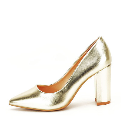 Pantofi aurii office eleganti Anca 01 foto