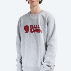 Fjallraven hanorac de bumbac Logo Sweater bărbați, culoarea gri, cu imprimeu F84142