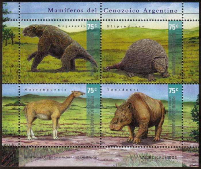 ARGENTINA 2001 ANIMALE PREISTORICE