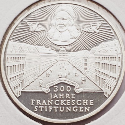 534 Germania 10 mark 1998 Francke Foundations in Halle - D - km 194 UNC argint foto