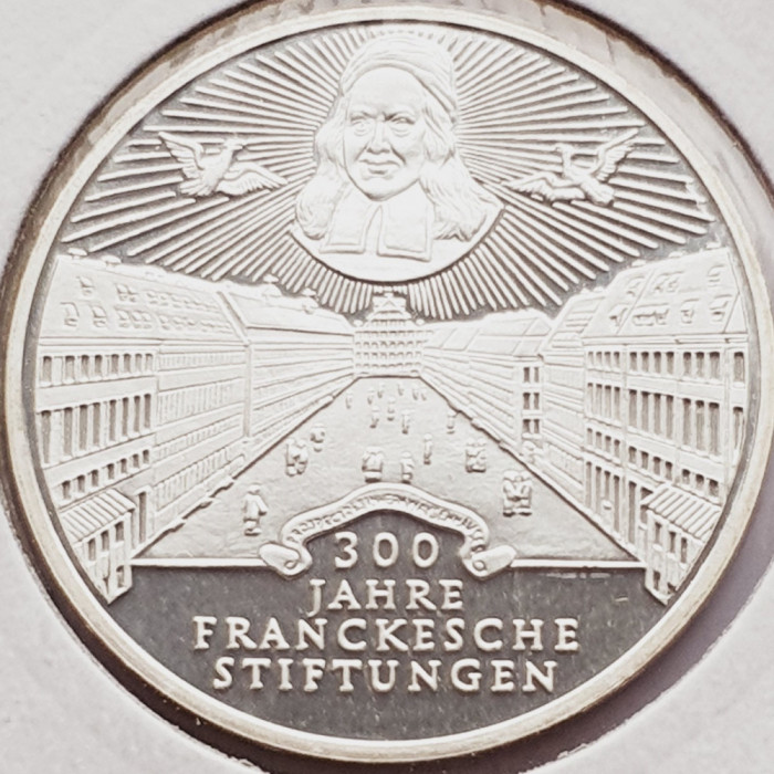 534 Germania 10 mark 1998 Francke Foundations in Halle - D - km 194 UNC argint