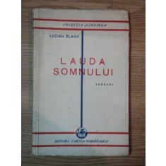 LAUDA SOMNULUI, VERSURI de LUCIAN BLAGA , 1929 *EDITIE PRINCEPS