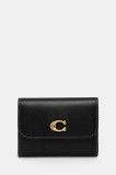 Coach portofel de piele femei, culoarea negru, CZ111