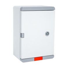 Cutie distributie IP67 din ABS gri, usa mata, placa metalica, 200x300x130 mm PD203013
