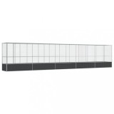 Cumpara ieftin Voliera Pasari Mare cu Extensie, Otel Galvanizat, 1042.5x107x212cm, Argintiu/Antracit, Cusca Papagali, Perusi, Animale Mici
