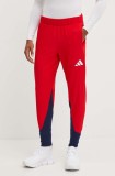 adidas Performance pantaloni de antrenament Polska culoarea rosu, modelator, JF6673