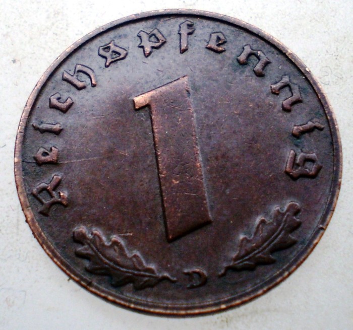 B.064 GERMANIA 1 REICHSPFENNIG 1938 D
