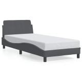Cumpara ieftin Cadru de pat, Dover, gri inchis, 90x190 cm, catifea