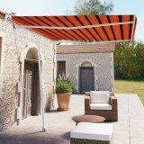 Copertina Retractabila Automata vidaXL Oranj/Maro 300x250cm, Aluminiu, Poliester, Protectie UV, Impermeabila, Unghi Ajustabil, Telecomanda