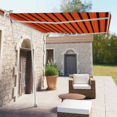 vidaXL Copertină autonomă retractabilă automat oranj&amp;maro 300x250 cm 3069510