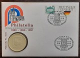 GERMANIA - FDC SI MEDALIE DIN PORTELAN - PHILATELIA 1991 - KOLN