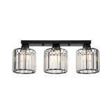 Plafoniera Klausen Esra PL3 3xE27 Negru 17.5x49.5x13 cm Corp Iluminat Tavan Clasic Interior Metal Sticla Design Elegant Eficienta Luminoasa LED