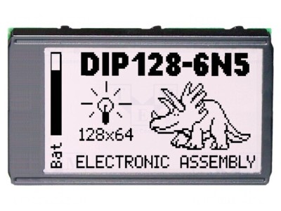 Afișaj LCD Grafic 128x64 LED Alb 75x45.8mm foto
