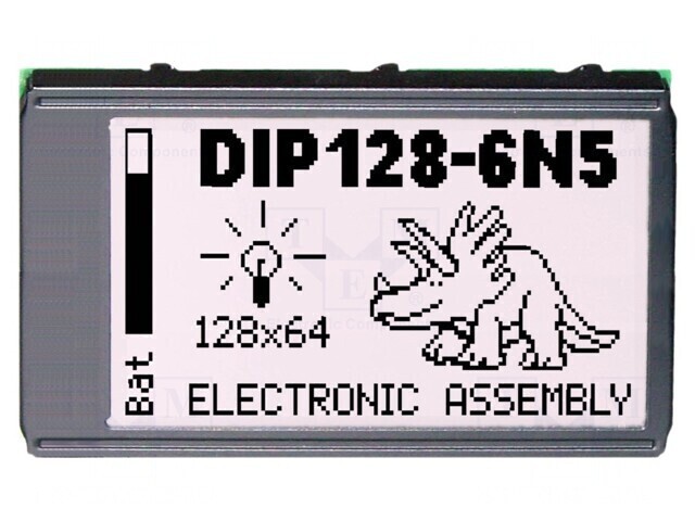 Afișaj LCD Grafic 128x64 LED Alb 75x45.8mm