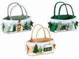 Set 3 gentute Craciun textil multicolor cm 19,5 x 10 x 22 H