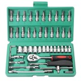 Chei tubulare set 46 de piese, flippy, trusa scule de reparatii auto, prelungitoare rigid si flexibil, articulatie cardanica, antrenor de forta glisan