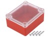 Carcasă Universală KRADEX ABS Roșu IP65 - Dimensiuni 74x89x41mm, Cod Z54PH