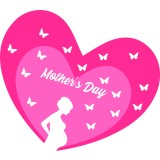 Sticker decorativ, Happy mother, Roz, 60 cm, 7314ST