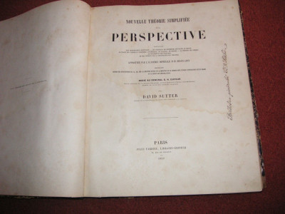 David Sutter - Nouvelle theorie simplifiee de la perspective - 1859 foto