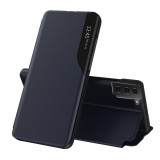 Husa Samsung Galaxy S21 FE 5G Eco Leather View flip tip carte, albastru