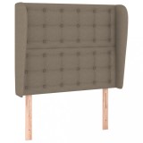 Cumpara ieftin Tablie de pat cu aripioare gri taupe 93x23x118/128 cm textil