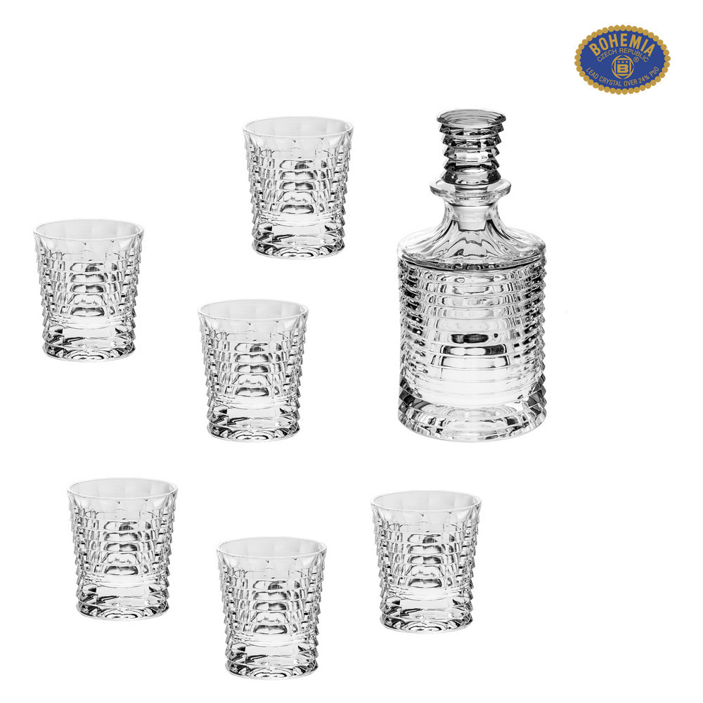 Set Whisky Blade &#8211; Cristal Bohemia 6 Pahare si Sticla COD: 860 |  Okazii.ro