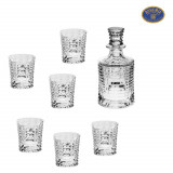 Set 6 Pahare si Sticla Cristal Bohemia Whisky Blade COD: 860