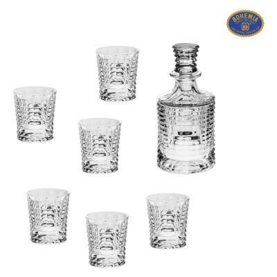 Set Whisky Blade &amp;amp;#8211; Cristal Bohemia 6 Pahare si Sticla COD: 860 foto