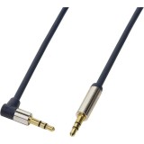 Cablu audio 3,5 m/m 90&deg; 1m albastru