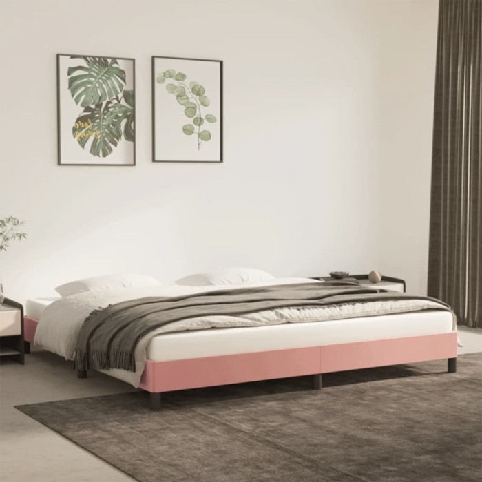 vidaXL Cadru de pat, roz, 200x200 cm, catifea 346999