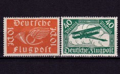 ✅ (S40) Germania Reich 1919 &quot;Posta Aeriana &quot; serie completa Michel 111/112 , MH sarniere