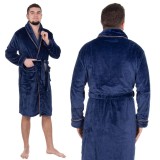 Halat de baie pentru barbati pana la genunchi, marimea XXL, albastru marin Household NewTrend