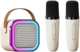 Boxa portabila cu doua microfoane wireless, RGB, karaoke, bluetooth, 5W, Aux,