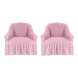 Cumpara ieftin Set 2 Huse Fotoliu Elastice cu Volane, Roz - HEP203