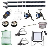 Set 2 lansete ultra carp 2.7m, cantar electronic, 2 mulinete yf200, 2 forfati, 2 gute si accesorii