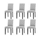 Cumpara ieftin Set 6 Huse de Scaun, model Jacquard, Gri -Elastice, Elegante, Durabile