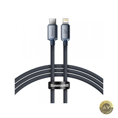 Cablu Date si Incarcare USB-C - Lightning Baseus Crystal Shine Series 20W 1.2m Negru CAJY000201 foto