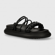 Desigual papuci Boat femei, culoarea negru, cu platforma, 24SSSP03.2000