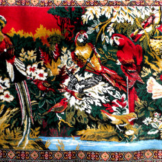 Pasari in Gradina Edenului - carpeta persana originala vintage 170 x 116 cm