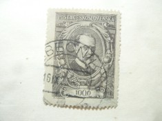 Timbru Cehoslovacia 1920 Presedinte Masaryk val. 1000 h stampilat