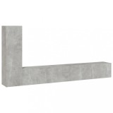 Cumpara ieftin Set dulapuri TV, 3 piese, gri beton, lemn prelucrat