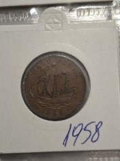 Half penny 1958 foto