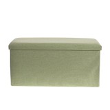 Taburet pliabil cu spatiu de depozitare, tapitata verde 76 cm