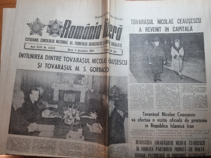 romania libera 5 decembrie 1989-ultima intalnire a lui ceausescu cu gorbaciov