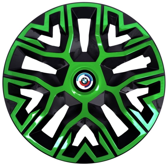 Set 4 Capace Roti 16 inchi (R16), Best Verde-Negru, Compatibile Cu BMW Nou
