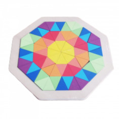 Octagon curcubeu - mozaic joc puzzle din lemn foto