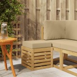 vidaXL Bancă de exterior Alb 43 x 43 x 45 cm Lemn Solid de Acacia 901683